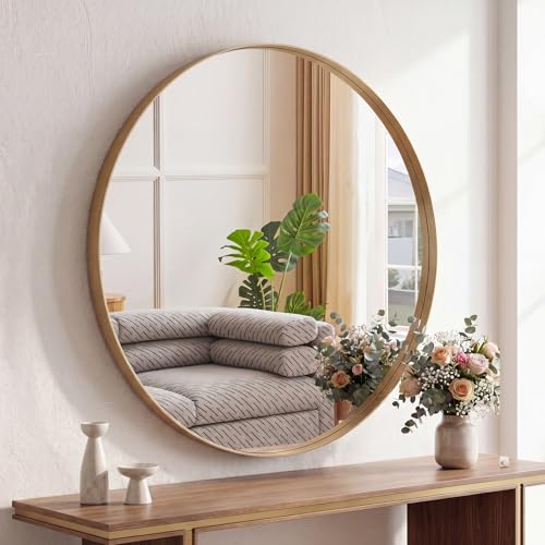 NEWBULIG 28-Inch Round Wall Mirror Bathroom Wall Circle Mirror