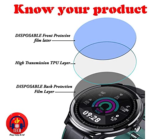 Image of DVTECH (Pack of 02 boAt Lunar Mirage Compatible Smartwatch Screen Protector Protective Ultra Clear Unbreakable (Flexible Screen Protector)