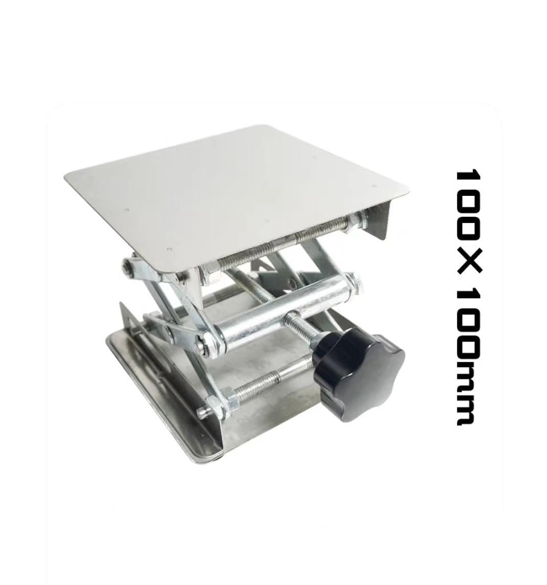 Gato de laboratorio de acero inoxidable resistente, soporte de elevación ajustable for equipos de laboratorio, 4x4 pulgadas, 1 ud.