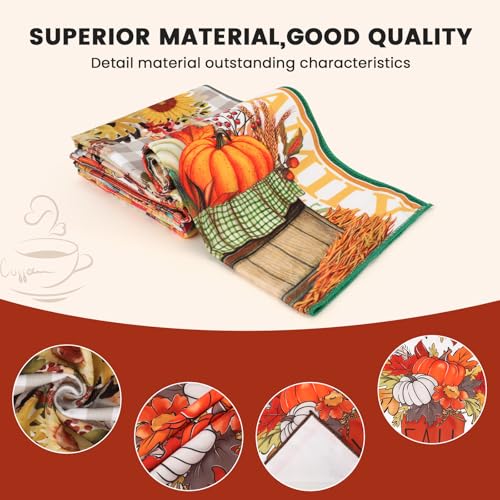 Autilify Tea Towels-Super Absorbent-Machine Washable Kitchen Towel-5 Pack-Size:55 x 40 cm (Bountiful harvest) - Cosy Home Interiors Autilify Tea Towels-Super Absorbent-Machine Washable Kitchen Towel-5 Pack-Size:55 x 40 cm (Bountiful harvest) - Image 3
