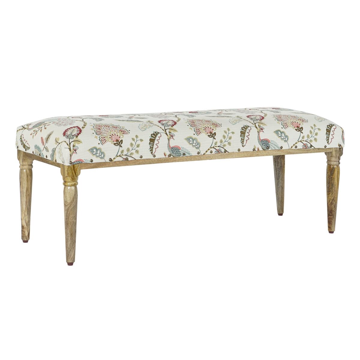 Banquette multicolore en bois de manche 121x43x46 cm pour salon