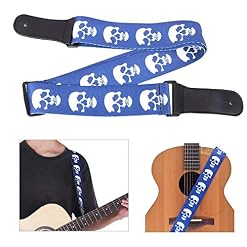 Sangle de guitare, bandoulière réglable de guitare de modèle de crâne pour guitare électrique(25 * 6 * 4cm-Bleu) - Les Beatles, Paul McCartney, John Lennon, RIngo Starr, George Harrison Sangle de guitare, bandoulière réglable de guitare de modèle de crâne pour guitare électrique(25 * 6 * 4cm-Bleu) – Image 7