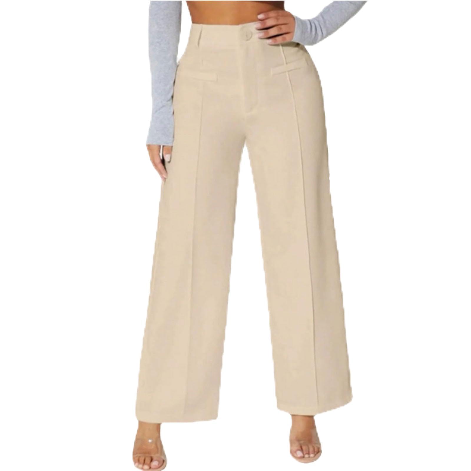 Womens High Waist Pants Fashion Drape Straight Dress Pants Fall Casual Wild Long Trousers Comfy High-end Pants