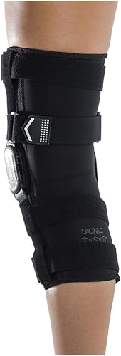 Miniatura 3 de DonJoy Performance Bionic rodillera de ACL de cierre completo - 4 puntos de apoyo con bisagras articuladas para protección de ligamentos, lesiones,