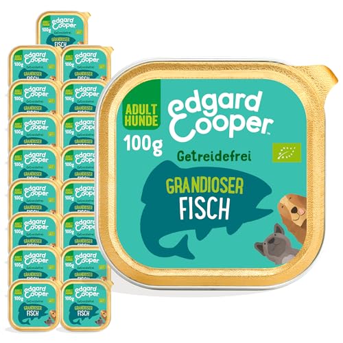 Edgard & Cooper Bio-Nassfutter für ausgewachsene Hunde – Bio-Fisch – 100 g (17er-Pack) – Frisches Fleisch, hoher Proteingehalt, gesunde und natürliche Zutaten