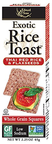 Edward & Sons Exotic Toast 2.25 Boxes Thai Red Rice & Flax Seed, 27 Ounce (Pack of 12)