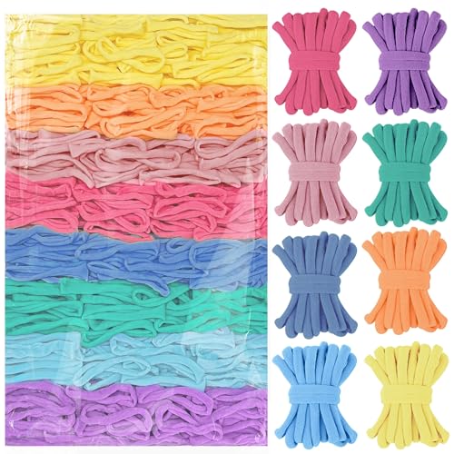 Raylinix 800pcs Weaving Loom Refill Loops for 7-Inch Potholder Loom Pastel Nylon Bands for Adults DIY Craft Makes 23 Coasters