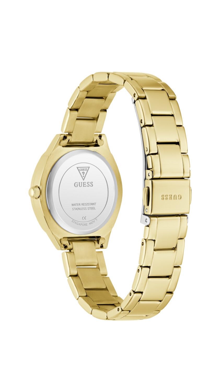 Guess Charlotte GW0767L7 - Reloj de Pulsera analógico para Mujer, Cuarzo, Acero Inoxidable, 30 mm, Correa de Acero Inoxidable, 3 Bares, Color de la Esfera: Rosa