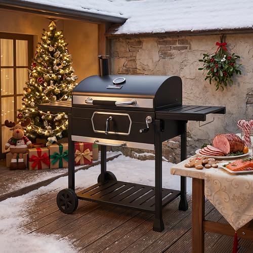 Royal Gourmet CD2030AN 30-Inch Charcoal Grill, Deluxe BBQ Smoker Picnic Camping Patio Backyard Cooking, Black, Large - Image 3