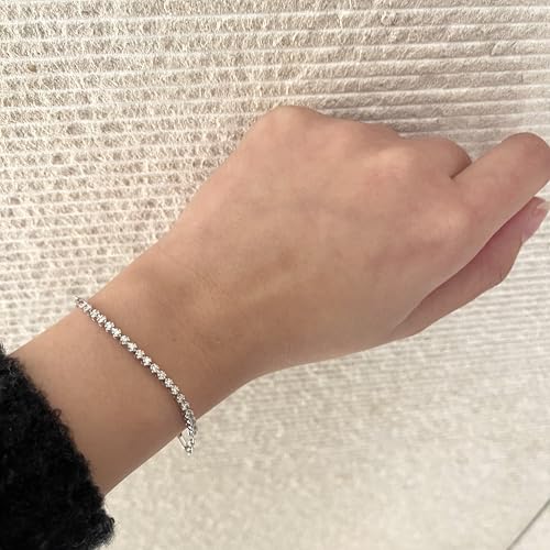 Image of Polar Light Signature Canadian Diamond Charm Bracelet in .925 Sterling Silver - Choice of Rolo or Paperclip Style Chain