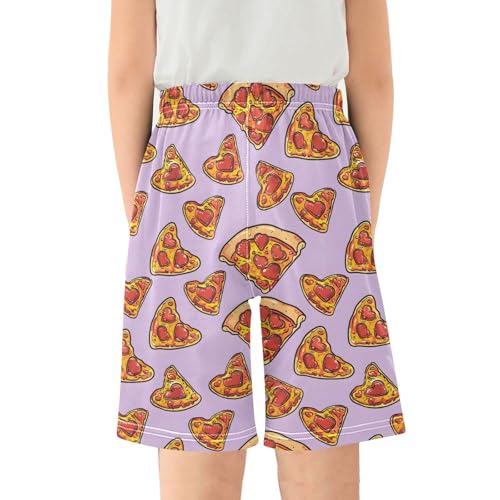 ALAZA Pizza Love Heart Pajama Shorts Sleep Shorts Pant Lounge Pajama Bottoms Elastic Waist with Pockets2