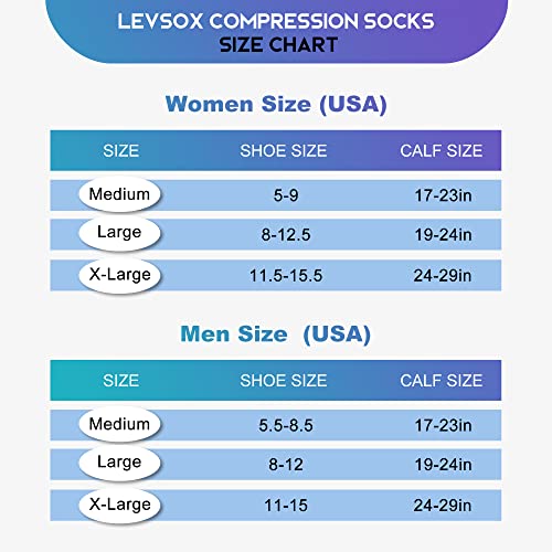 Image of Plus Size Compression Socks for Women Men, Wide Calf Extra Large, 15-20 mmHg, Knee High, for Nurses Pregnant Travel