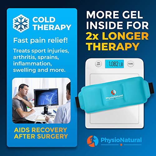 Cold Therapy Reusable Gel Pack with Secure Wrap for Instant Relief of Back Pain, Sore Shoulders, Swollen Knees - Ideal for Injuries, Arthritis, Sprains, Aches, and Surgery Recovery - Thumbnail 2