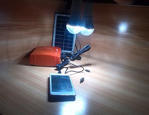 Kit de energía solar portátil para evitar apagones en el hogar con panel y bombillas 5