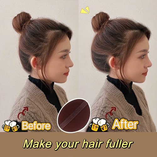 Esponja para volumen de cabello con peine invisible marrón miniatura 3