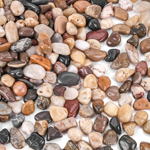 VGOODALL Mixed Colour Pebbles, 2Lb/900g Natural Decorative Pebbles Decorative Stones for Gardens...