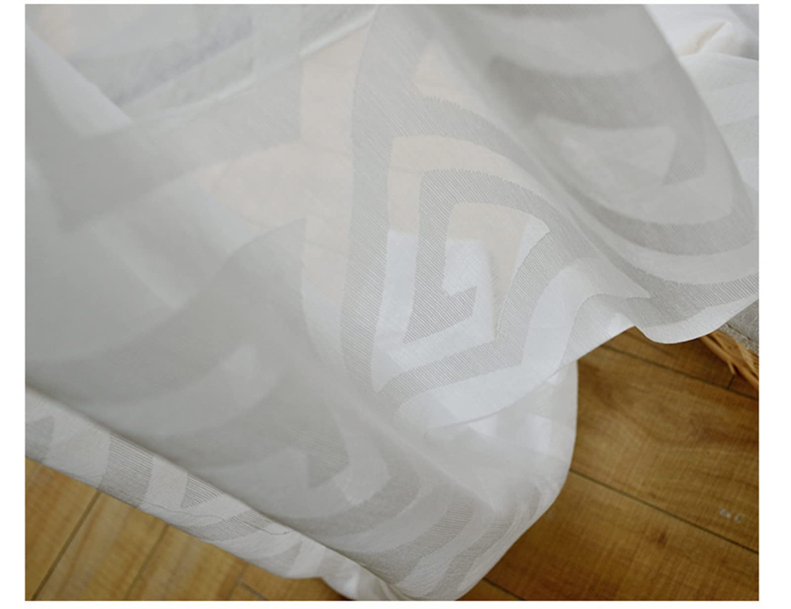 Translúcida Cortinas Visillo con Ollaos, Cheque Blanco Cortina de Voile con Bordadas,Juego de 1 Cortinas, de la luz Solar Mientras Protege Algo de privacidad para salón Habitacion 1x220x270CM