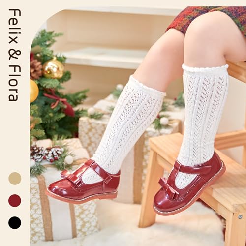 Image of Felix & Flora Toddler Little Girl Princess Dress Shoes-Mary Jane Flats for Girl Party School Shoes