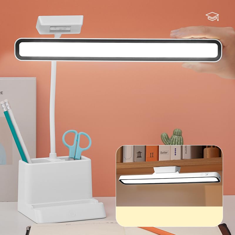 Image of Akari Plastic Rechargeable Desk /Study Lamp Night Lamp, Touch On /Off Switch, Child Eye Safety Student Study Table Lamp, Led Lamp Usb Charge (Ak-1706), Yellow