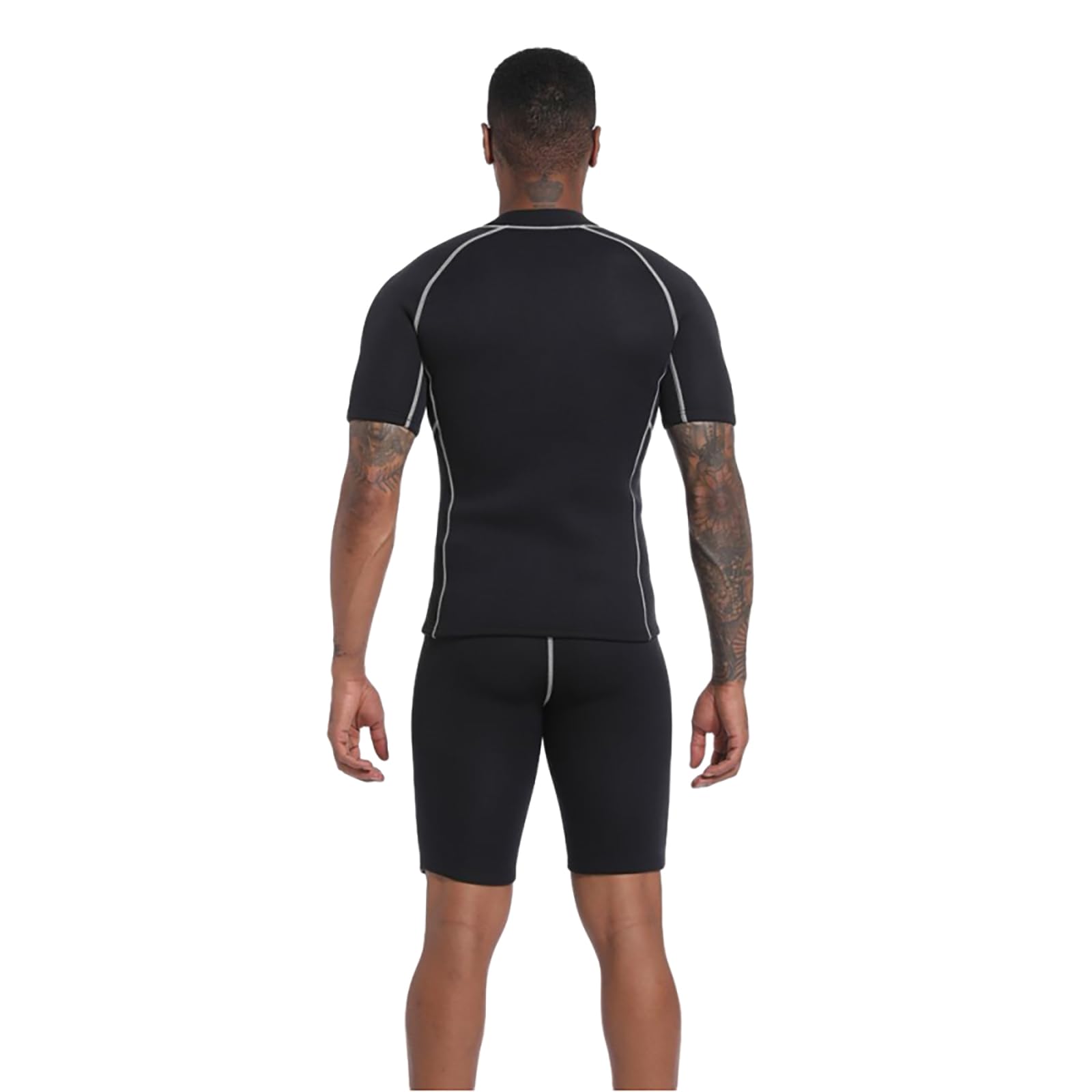 kurzärmeliges Neoprenanzug Oberteil Neoprenshorts 1.5mm-3mm Kurzer Neoprenanzug Spearfishing Wetsuit Frontreißverschluss um Sich im Winter warm zu halten