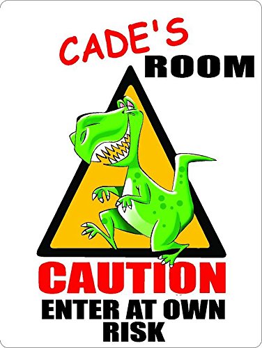 ANY AND ALL GRAPHICS CADE Caution Enter Dinosaur Kids Room Door décor Sign 9