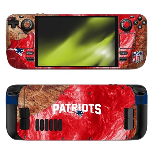 Autocollant Steam Deck OLED Vinyle Anti-Rayures Licence Officielle NFL Patriots Design Bois
