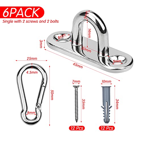 TDDL Zestaw 6 haków sufitowych, 6 Pezzi in Acciaio...