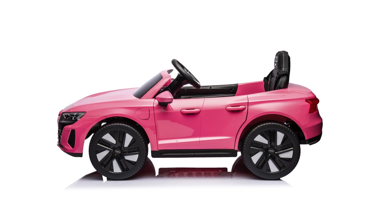 TOYSCAR Macchina Elettrica per Bambini Audi RS e-Tron Auto Elettrica per Bambini Telecomandata Sedile in Pelle Porte Apribili TAPPETINI Inclusi Doppio Motore Elettrico 12V Carico 25 kg (Rosa)
