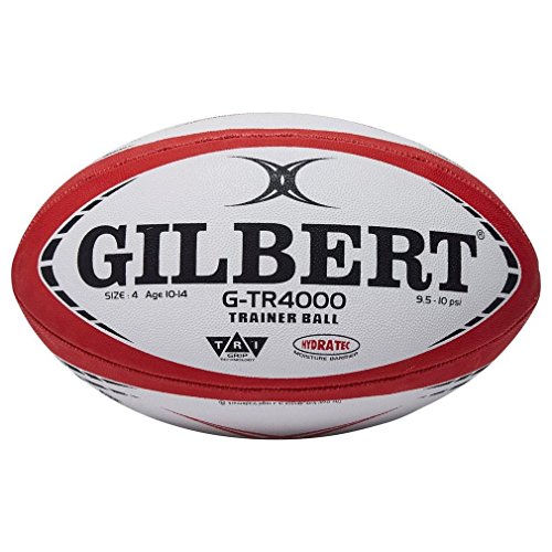 Tecnologia Tri Grip. Gilbert G-TR4000, pallone da rugby per allenamento, Uomo, Red