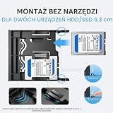 GRAUGEAR | ramka montażowa do 2 x 2,5 cala HDD/SSD i 1 x 3,5-calowych dysków HDD na 5,25 cala | osłona przednia 5,25" | G-CV-235T525