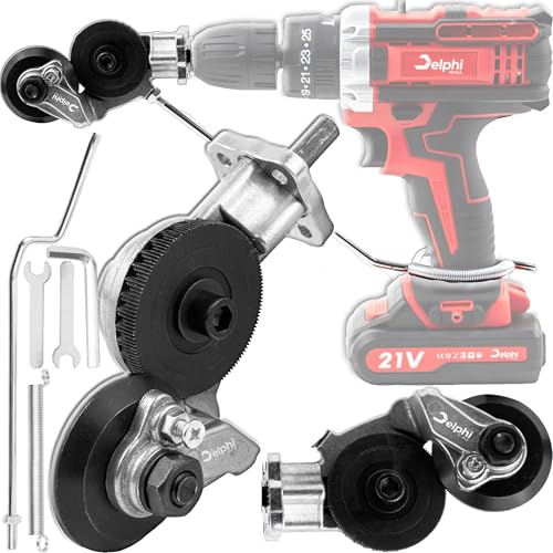 DELPHI Tijeras de hojalata para destornillador inalámbrico, tijeras de chapa eléctricas, accesorio de taladro de mano, atornillador inalámbrico, para cortar hierro, aluminio, acero, cobre, hojalata