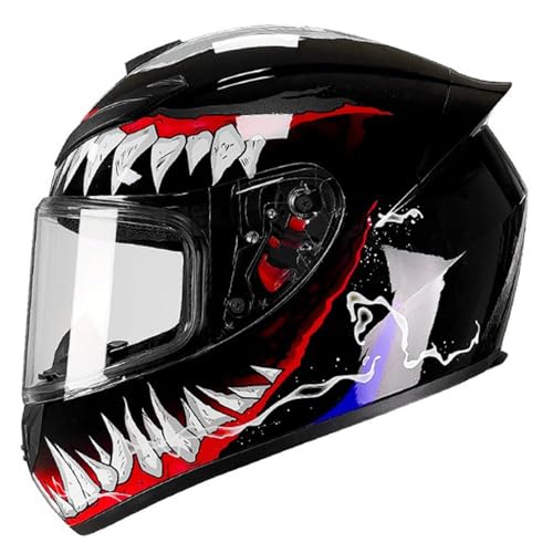 YHQUDGWT Cascos De Moto para Hombres, Cascos Integrales Resistentes Al Viento,para Hombre Y Mujer, ECE 22.06 Homologado, con Doble Visera