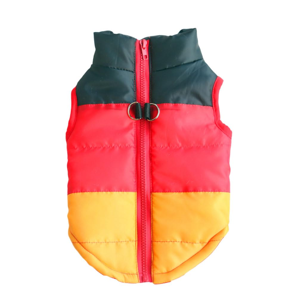 FANSU Dog Coats Reversible Dog Coats Waterproof Windproof Warm Dogs Jacket Winter Vest for Medium Dogs (XL,Black Red Yellow)