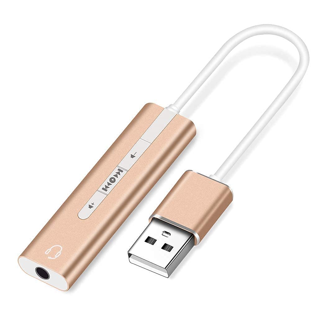 AdzMozi® USB Aluminum Alloy Cable Single Hole Sound Card 7.1 CH with Switch Microphone Headphone Adapter 2 in 1 USB External Sound Card for PC Laptop-image-4