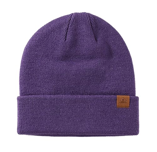 Image of Home Prefer Mens Winter Hats Acrylic Knit Cuff Beanie Cap Warm Womens Beanie Hat