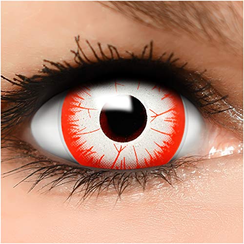 Farbige Maxi Sclera Kontaktlinsen Killer Clown - inkl. Behälter - Top Linsenfinder Markenqualität, 1Paar (2 Stück) Cover