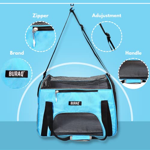 Buraq-Foldable-Pet-Carrier-Breathable-Soft-SidedAirline-Approved-for-Travel-Hiking-and-Outdoor-Suitable-for-Kittens-Puppy-Sky-Blue-Foldable-Pet-Carrier