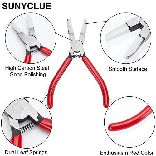 SUNNYCLUE 5.59Inch Rubber Flat Nose pliers Double Nylon Jaw Mini Precision Pliers Wire Beading Jewellery Tools for DIY Jewelry Making Repair Hobby Projects Crafts - Image 4