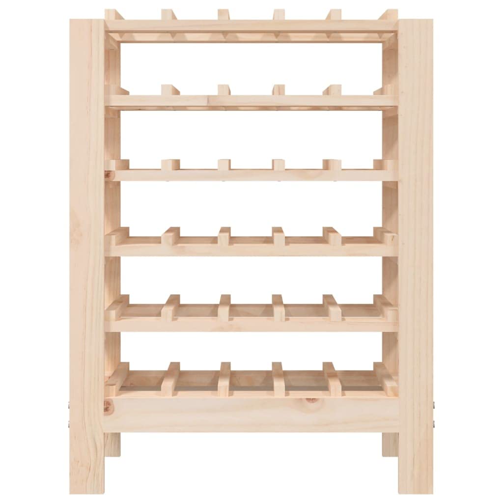 Stojak na wino 30 butelek z litego drewna sosnowego 61,5x30x82 cm