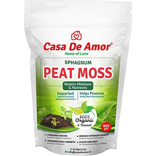 Image of Casa De Amor Sphagnum Peat Moss for Gardening 900 gm | Organic Soil Conditioner for Healthy Plants, Seed Starting & Improved Moisture Retention