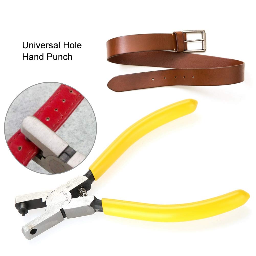 Hole Punch Plier Universal Hand Tongs Tool for Watch Band Belt Rubber Perforating Leather Strap Hole-Punching Steel Pincers
