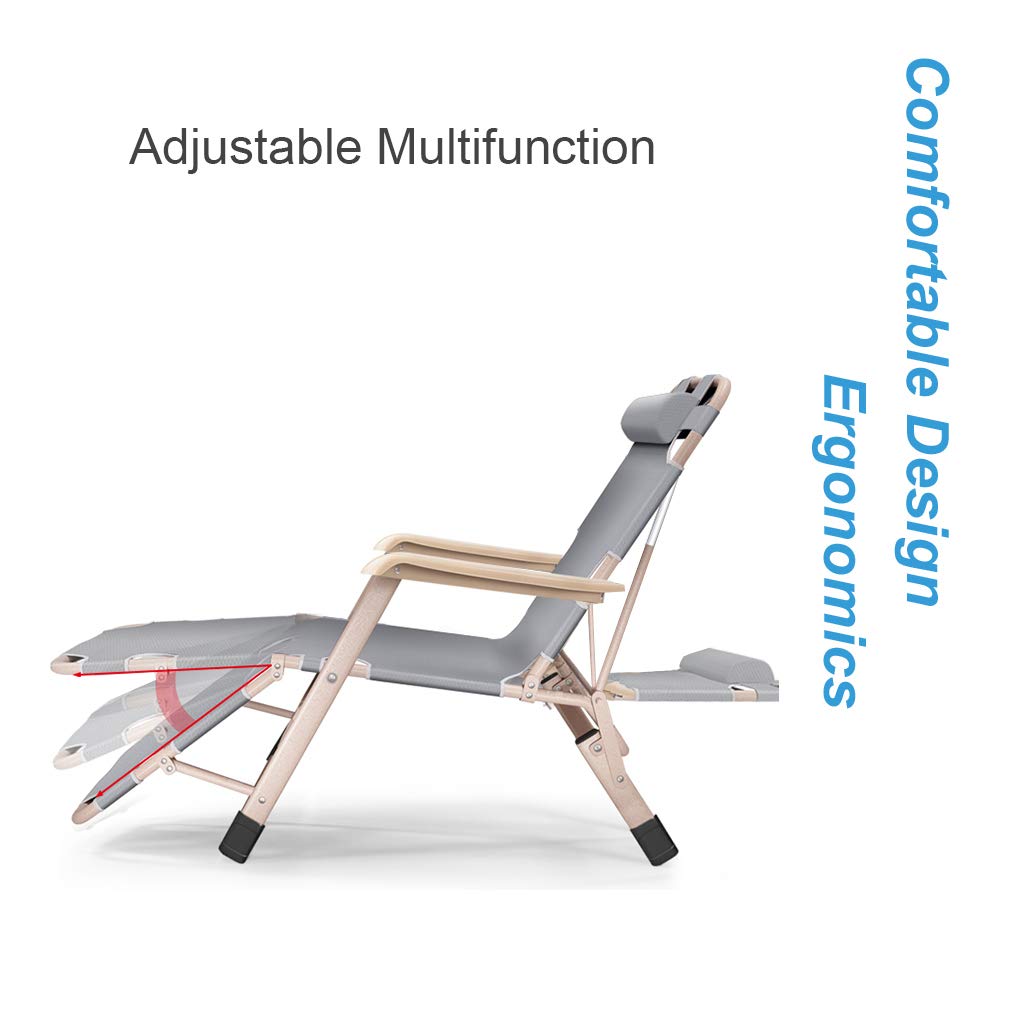 Fauteuil inclinable zéro gravité, Chaise Longue Pliable pour Balcon et Plage