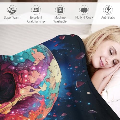 Couverture skull en flannel 3D pour canapé lit 100x130cm - 4