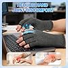 DRNAIETY 2 Pairs Arthritis Compression Gloves- for Hand Arthritis, Carpal Tunnel Pain, Rheumatoid Arthritis, RSI, Fingerless, Anti-Slip, Breathable Gloves for Men & Women, Typing, Daily Use(S, Gray) #2