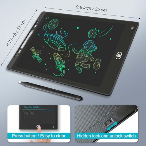 Image of Magnetic Dry Erase Board for Fridge, 9.8 inchx6.7 inch Small LCD Writing Tablet Blackboard Grocery to Do List Magnet Pad Black White Whiteboard Adult Chore Chart Refrigerator Digital Notepad Message Center
