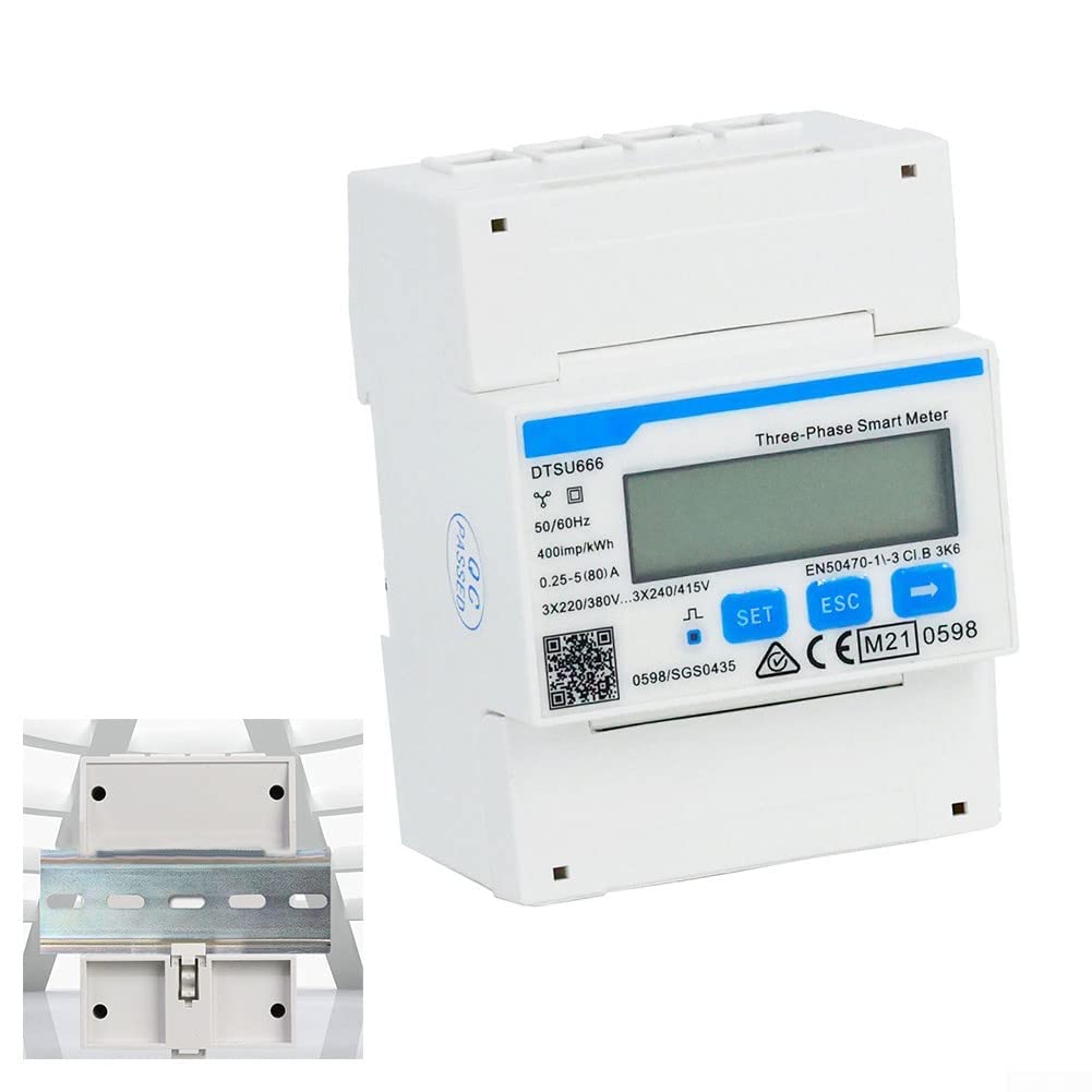 Digitaler Stromzähler DTSU666, Stromzähler dreiphasig, vieradrige Führungsschiene Der Smart Power Sensor DTSU666 unterstützt die Kommunikation über RS485 (3 × 220/380V 50HZ 5 (80) A)