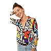 Blouses-for-Women-Fashion-Casual-Long-Sleeve-Button-Down-Shirts-Tops-XS-3XL Blouses for Women Fashion, Casual Long Sleeve Button Down Shirts Tops, XS-3XL (Red Yellow Mix Colors, X-Large)