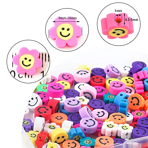 SAVITA 150st Smiley Handgemaakte Kralen Gemengde Kleuren Smiley Polymeer Klei Kralen Polymeer Klei Kralen Smiley Bloem… - Image 3