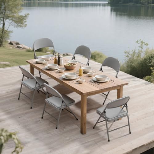 Image of 18 Pack Gray Folding Chairs with Padded Cushion and Metal Frame