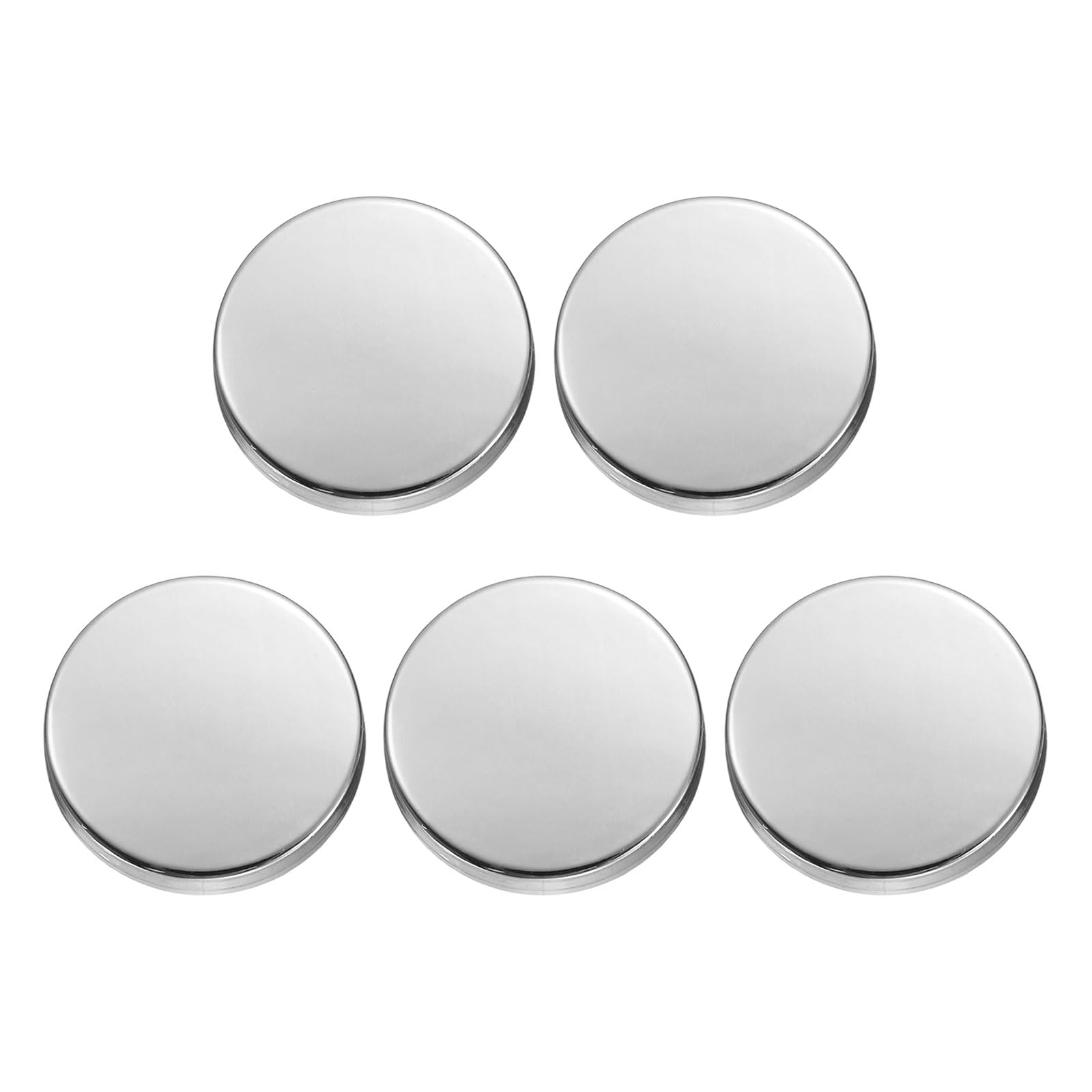 sourcing map 5pcs Metal Round Buttons 20mm Zinc Alloy Shank Flat Sewing Craft Replacement Buttons for Clothing Decoration DIY Accessories, Bright Silver